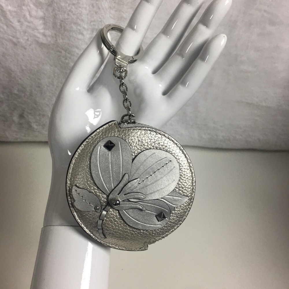 Silver Kate Spade Keychain Coin Purse - authentic